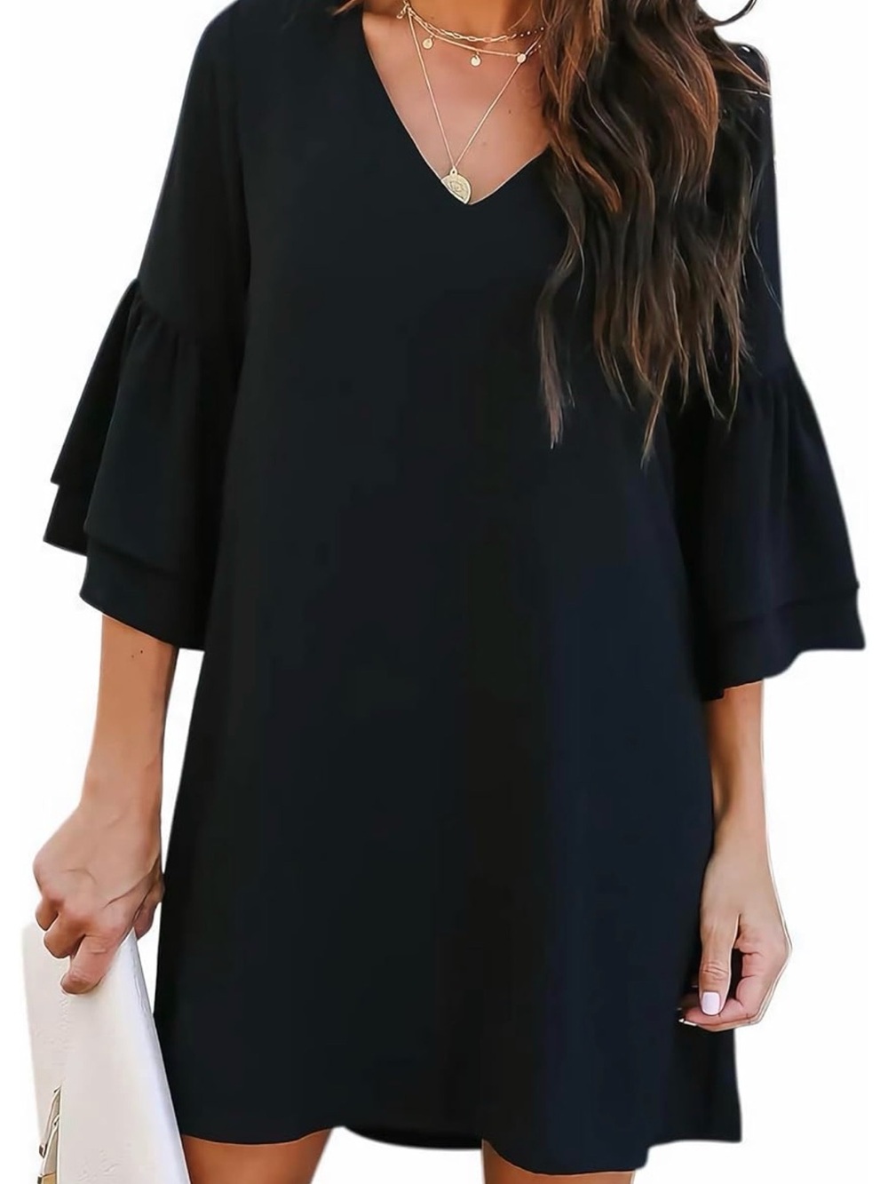 Classic Black V-Neck Women’s Dress